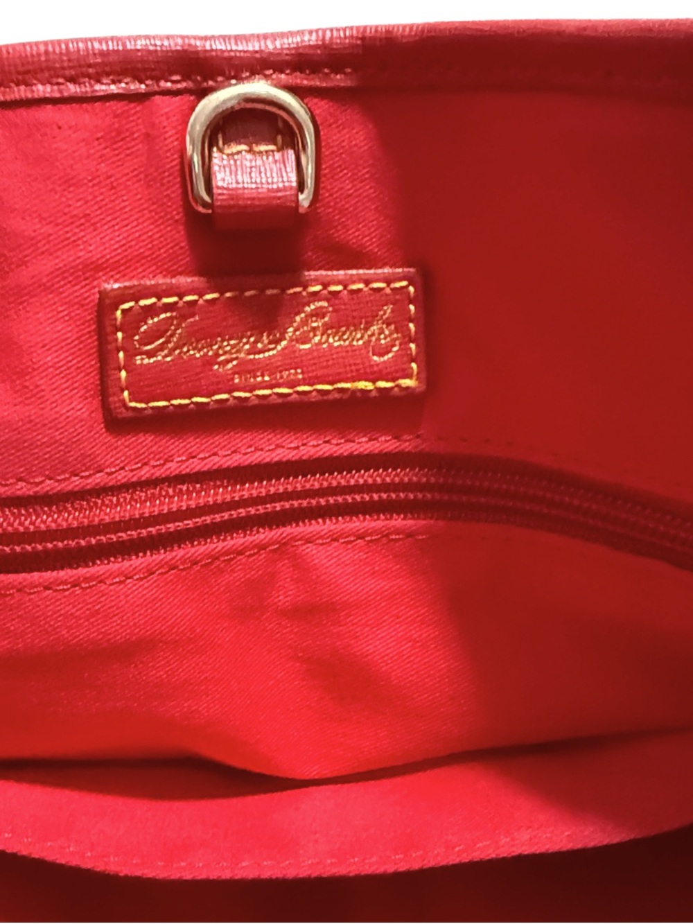Dooney & Bourke Colorful Hearts Coated Canvas Print Tote with Red Trim - Picture 9 of 11